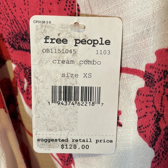 Free People Pink and White Floral Wrap Dress - Picture 7 of 7